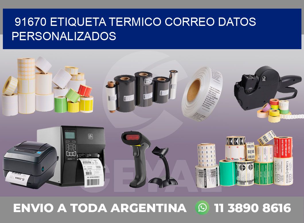 91670 ETIQUETA TERMICO CORREO DATOS PERSONALIZADOS