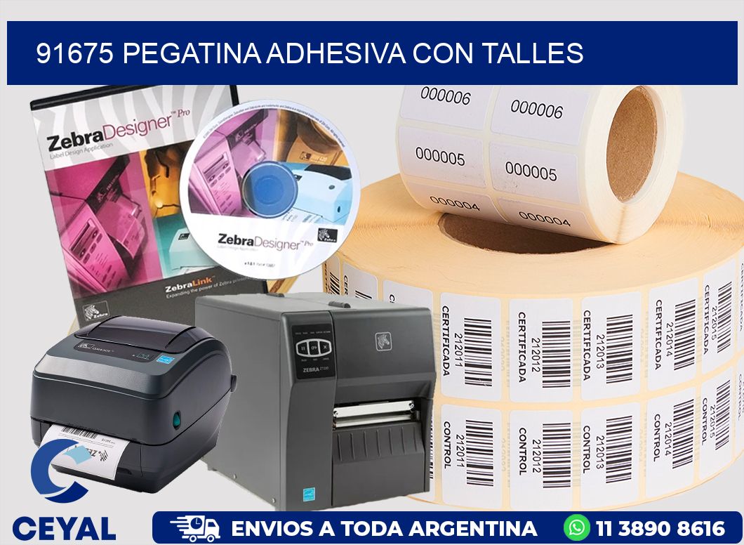 91675 PEGATINA ADHESIVA CON TALLES