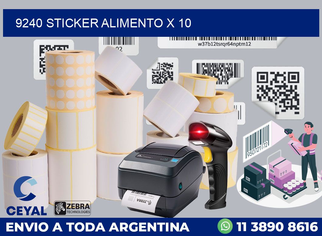 9240 sticker alimento x 10