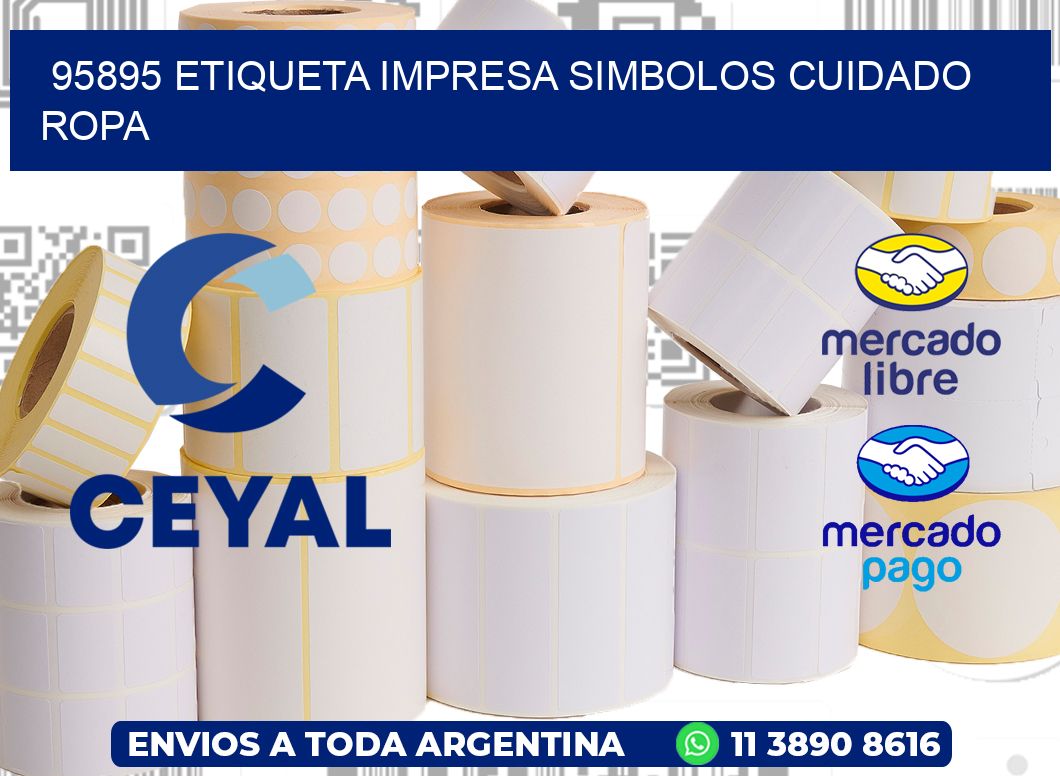 95895 ETIQUETA IMPRESA SIMBOLOS CUIDADO ROPA