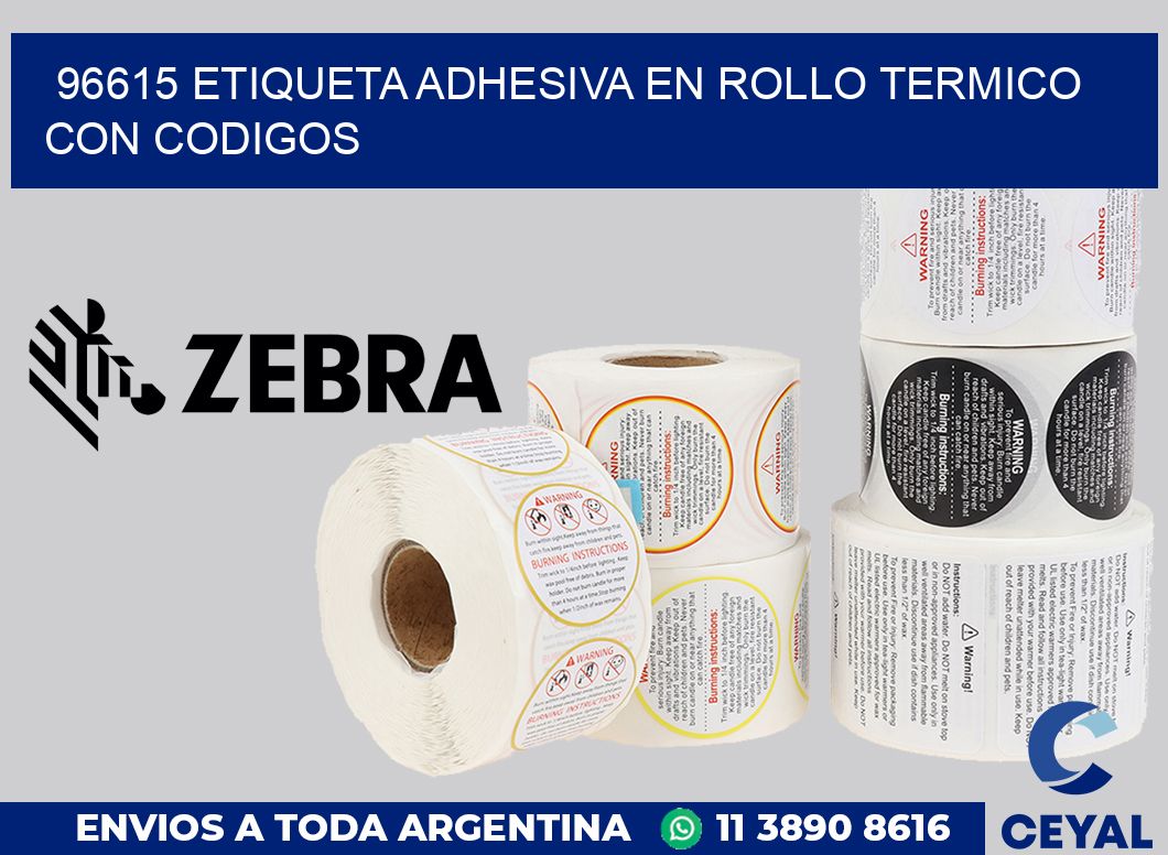 96615 ETIQUETA ADHESIVA EN ROLLO TERMICO CON CODIGOS