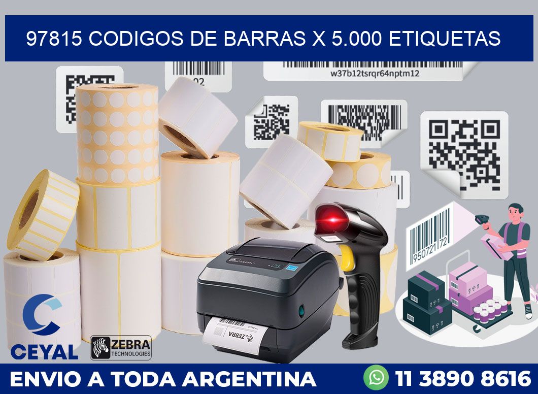 97815 codigos de barras x 5.000 etiquetas