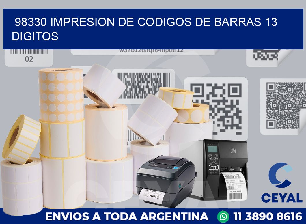 98330 IMPRESION DE CODIGOS DE BARRAS 13 DIGITOS