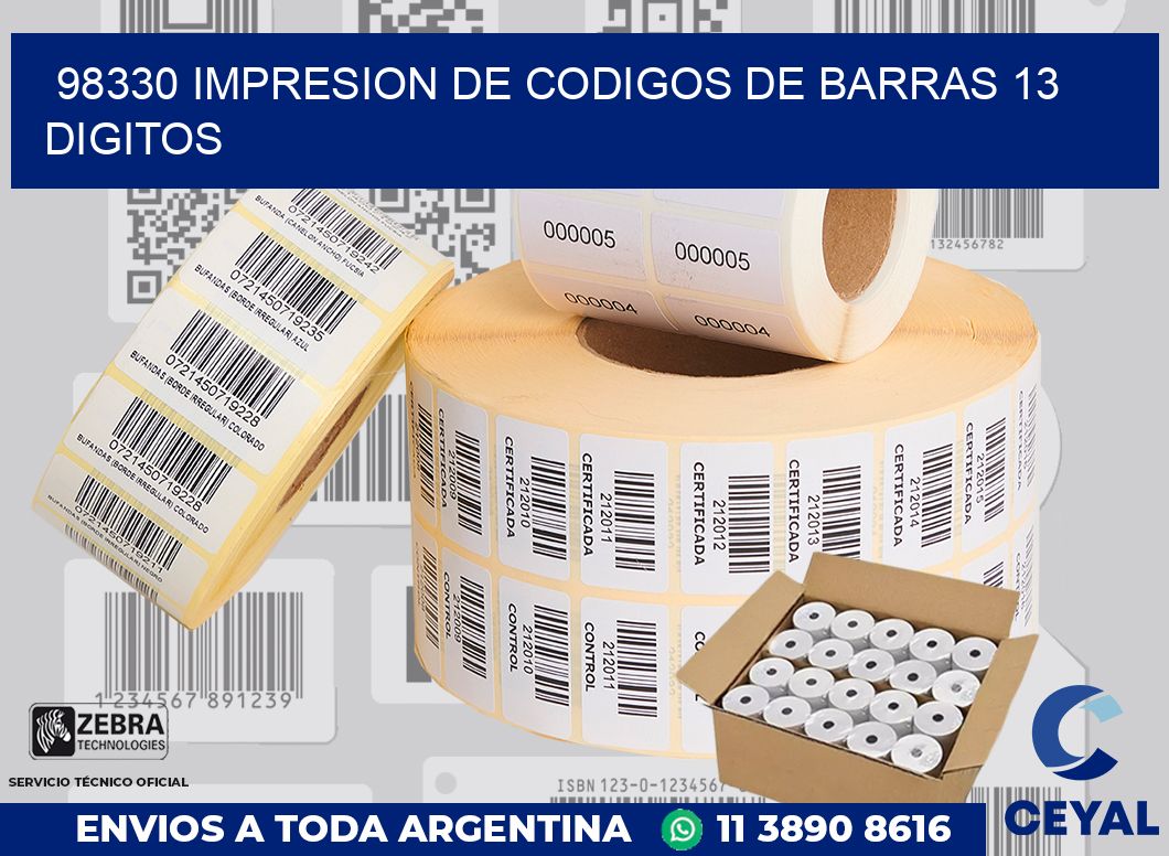 98330 IMPRESION DE CODIGOS DE BARRAS 13 DIGITOS