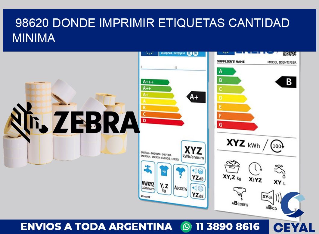 98620 DONDE IMPRIMIR ETIQUETAS CANTIDAD MINIMA