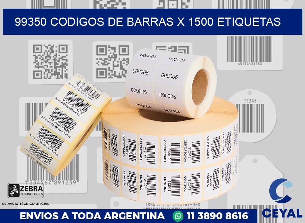99350 codigos de barras x 1500 etiquetas