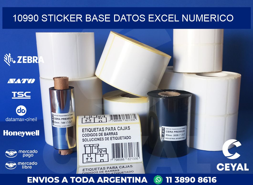 10990 sticker base datos excel numerico