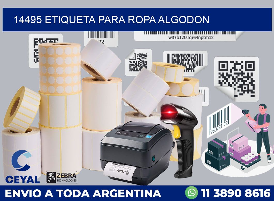 14495 ETIQUETA PARA ROPA ALGODON
