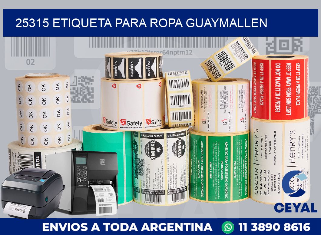 25315 ETIQUETA PARA ROPA GUAYMALLEN