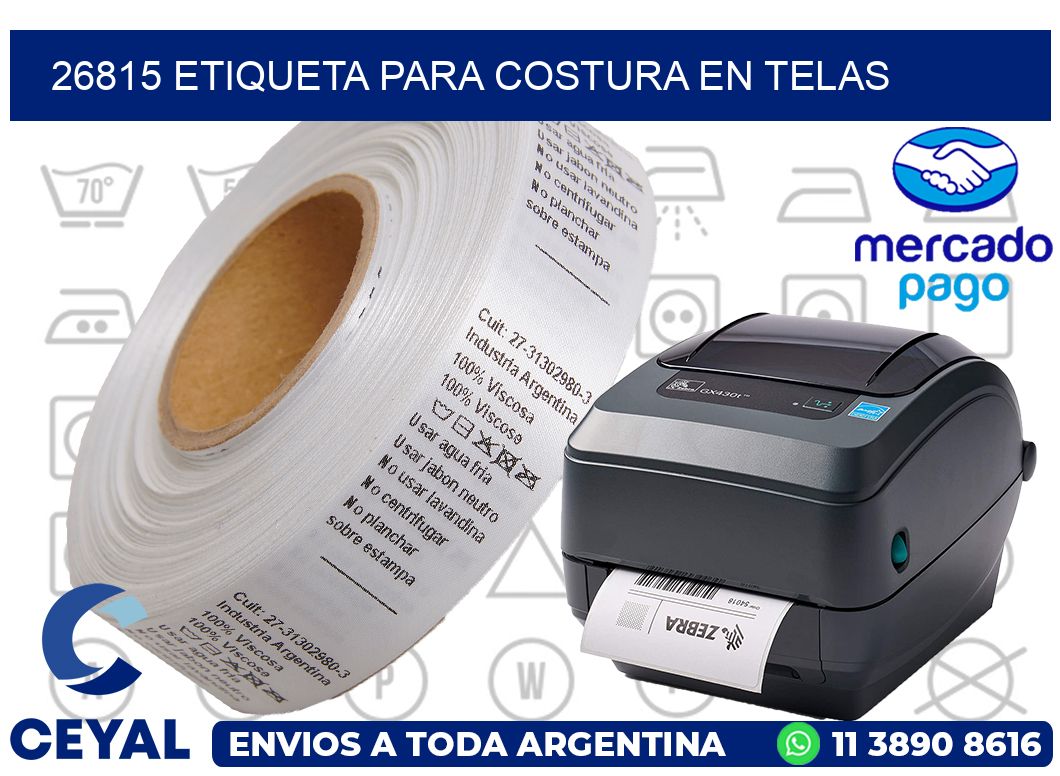 26815 ETIQUETA PARA COSTURA EN TELAS