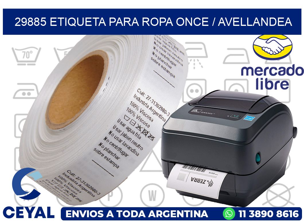 29885 ETIQUETA PARA ROPA ONCE / AVELLANDEA