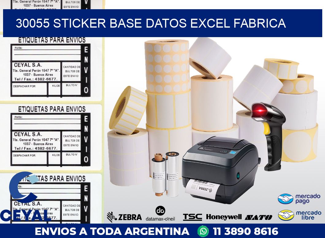 30055 sticker base datos excel fabrica