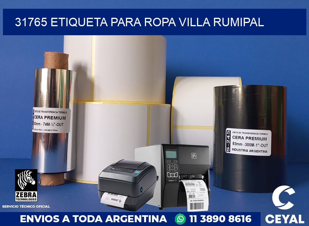 31765 ETIQUETA PARA ROPA VILLA RUMIPAL