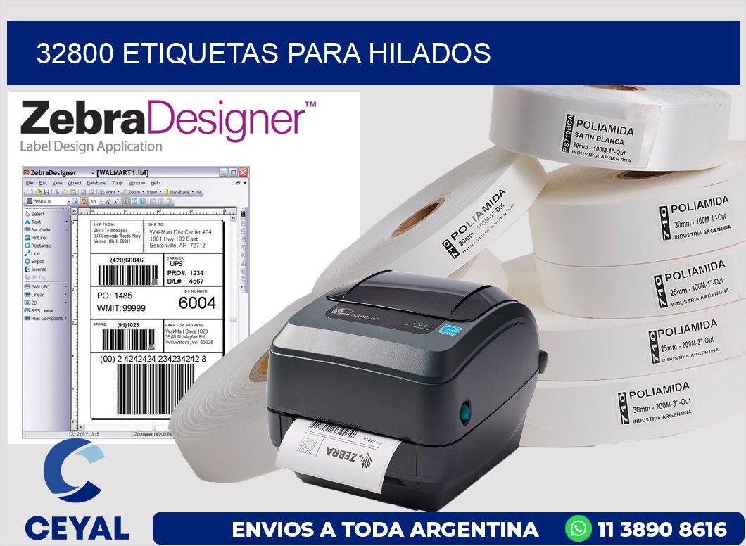 32800 ETIQUETAS PARA HILADOS