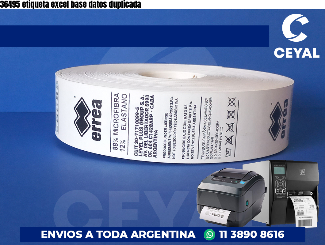 36495 etiqueta excel base datos duplicada