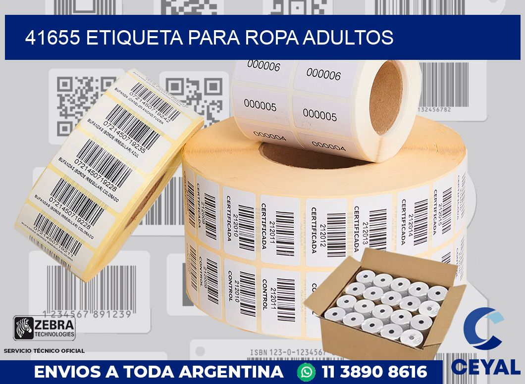 41655 ETIQUETA PARA ROPA ADULTOS