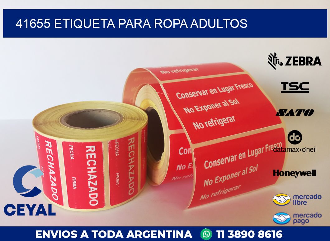 41655 ETIQUETA PARA ROPA ADULTOS