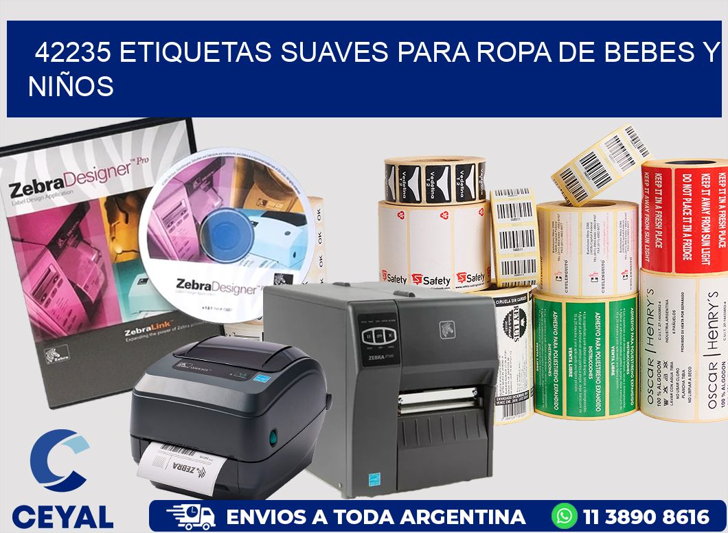 42235 ETIQUETAS SUAVES PARA ROPA DE BEBES Y NIÑOS