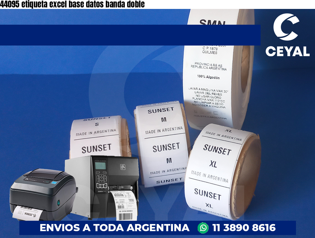 44095 etiqueta excel base datos banda doble