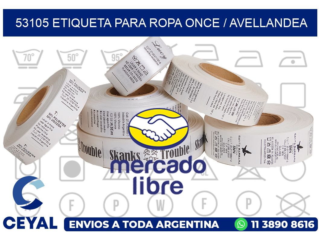 53105 ETIQUETA PARA ROPA ONCE / AVELLANDEA