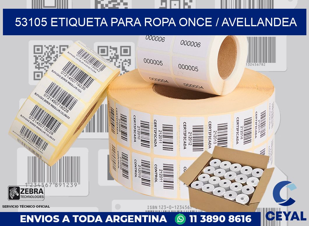 53105 ETIQUETA PARA ROPA ONCE / AVELLANDEA