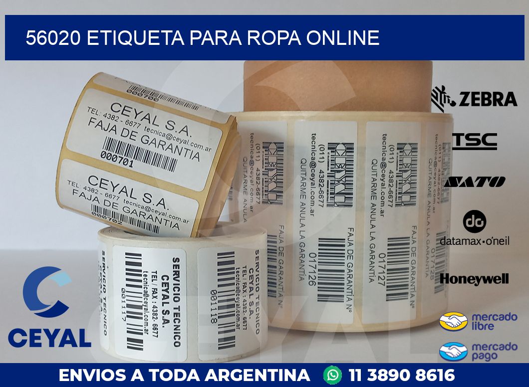 56020 ETIQUETA PARA ROPA ONLINE