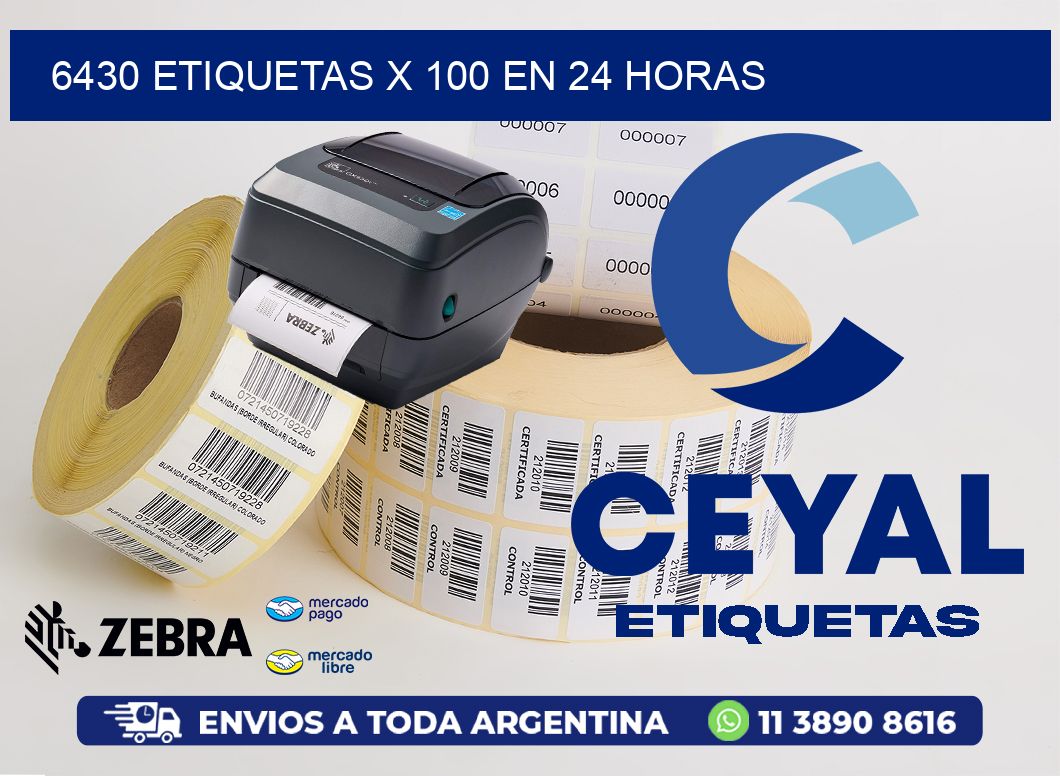 6430 ETIQUETAS X 100 EN 24 HORAS