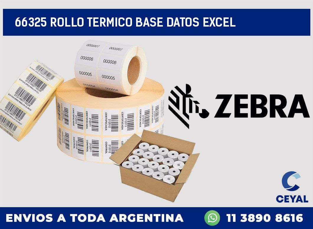 66325 rollo termico base datos excel