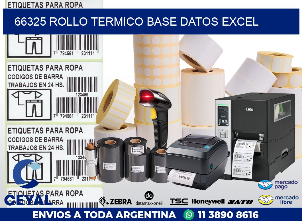 66325 rollo termico base datos excel