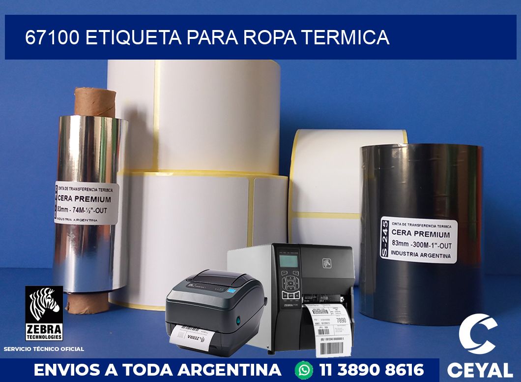 67100 ETIQUETA PARA ROPA TERMICA