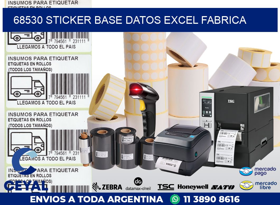68530 sticker base datos excel fabrica