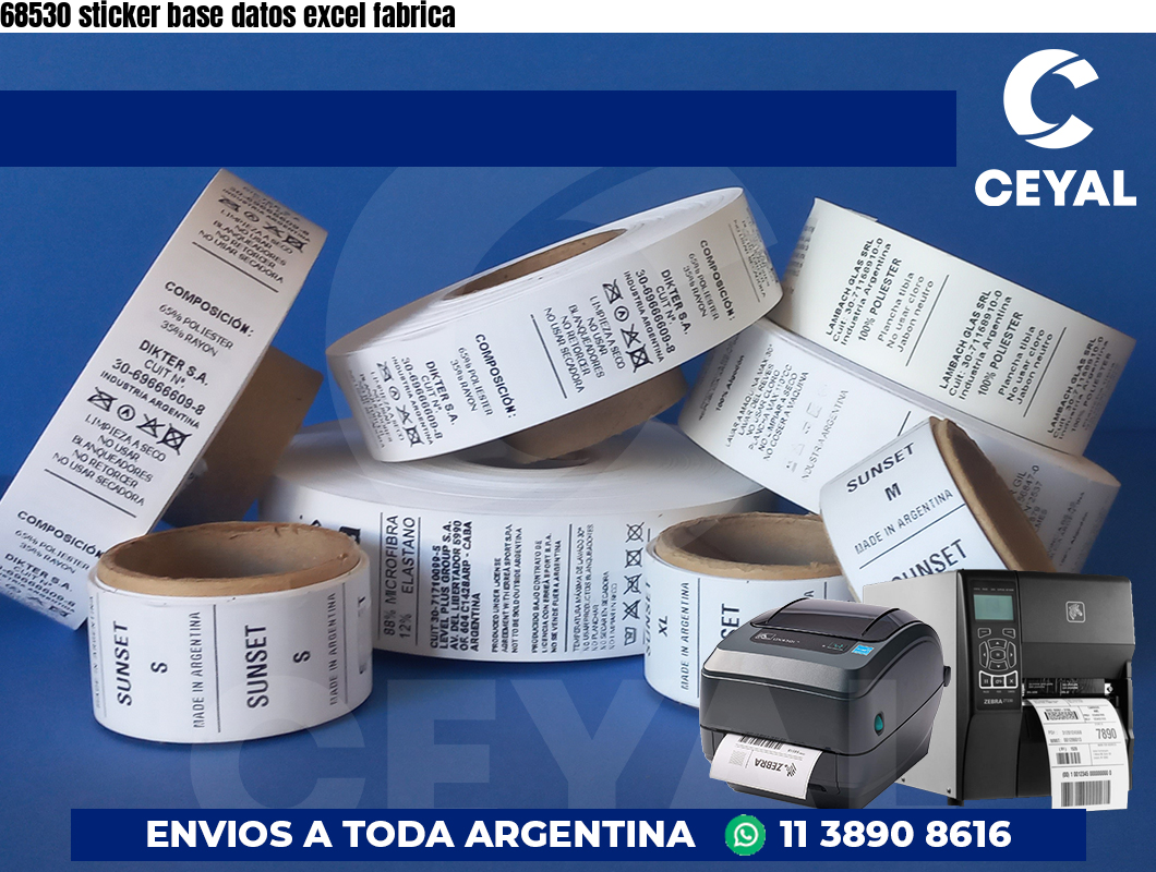 68530 sticker base datos excel fabrica