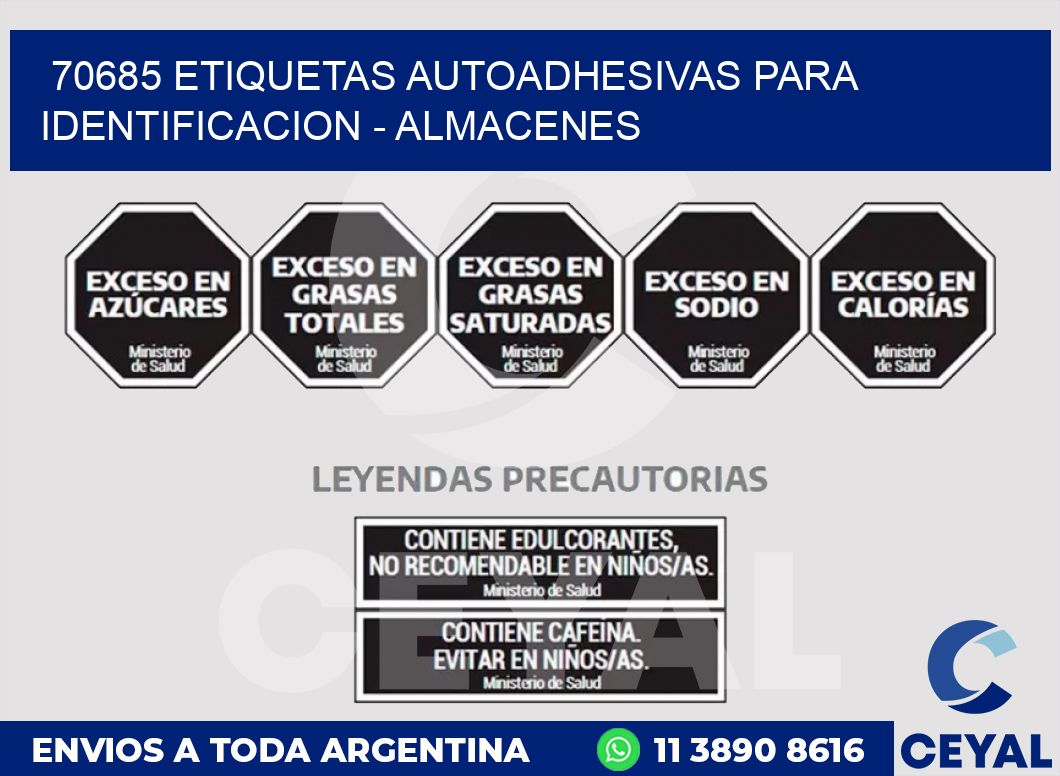 70685 ETIQUETAS AUTOADHESIVAS PARA IDENTIFICACION - ALMACENES