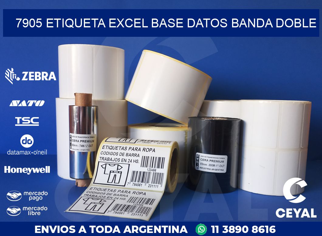 7905 etiqueta excel base datos banda doble