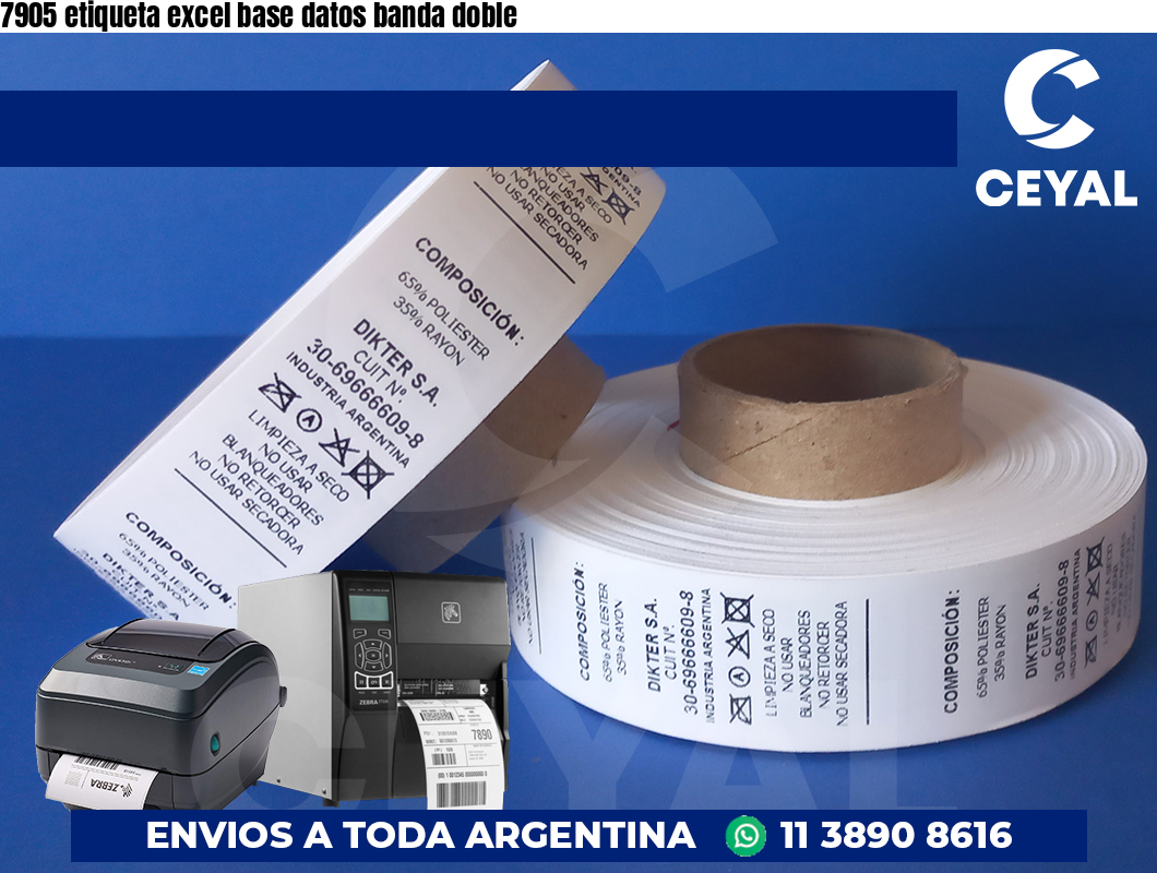 7905 etiqueta excel base datos banda doble