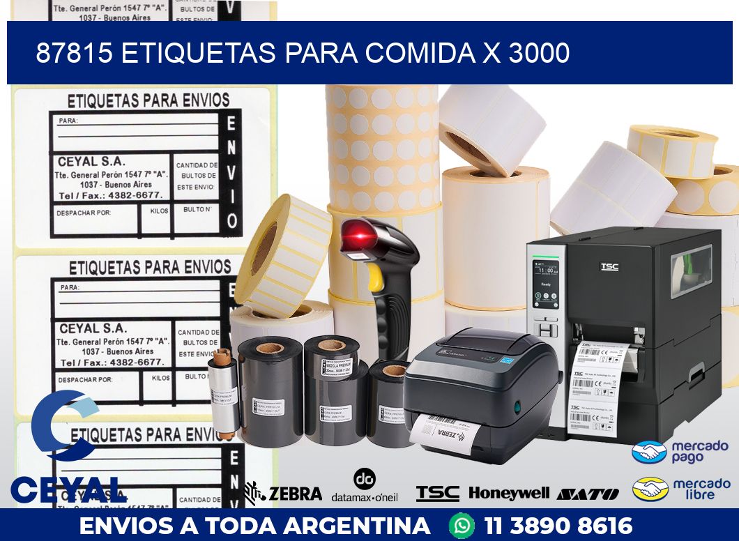 87815 ETIQUETAS PARA COMIDA x 3000