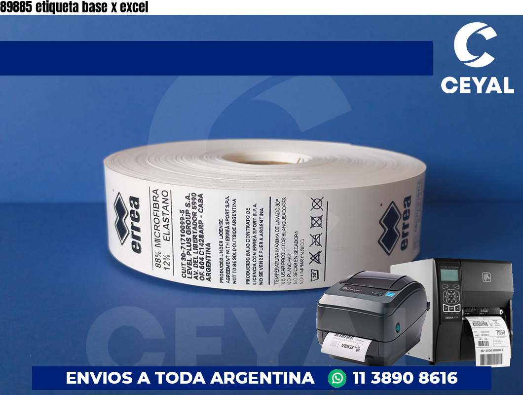 89885 etiqueta base x excel
