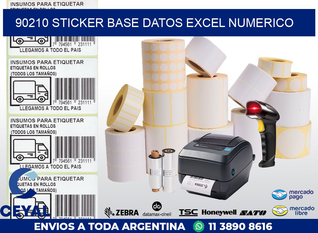 90210 sticker base datos excel numerico