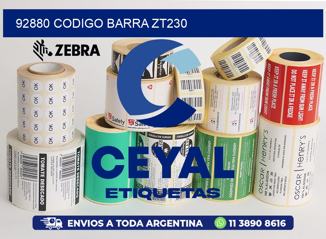 92880 CODIGO BARRA ZT230