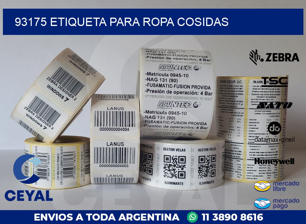 93175 ETIQUETA PARA ROPA COSIDAS