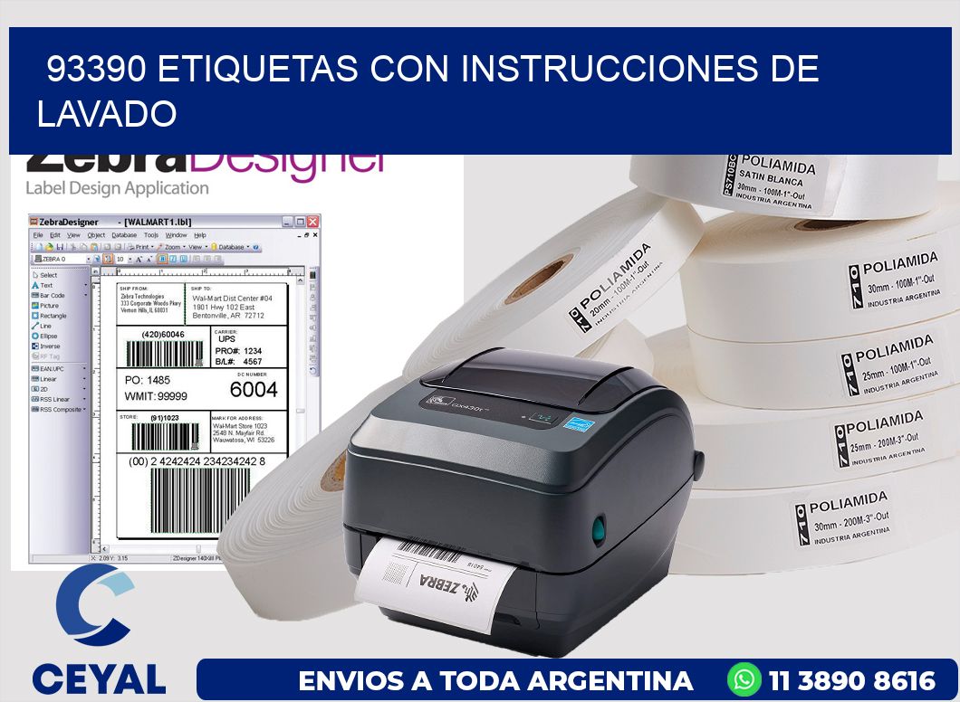 93390 ETIQUETAS CON INSTRUCCIONES DE LAVADO