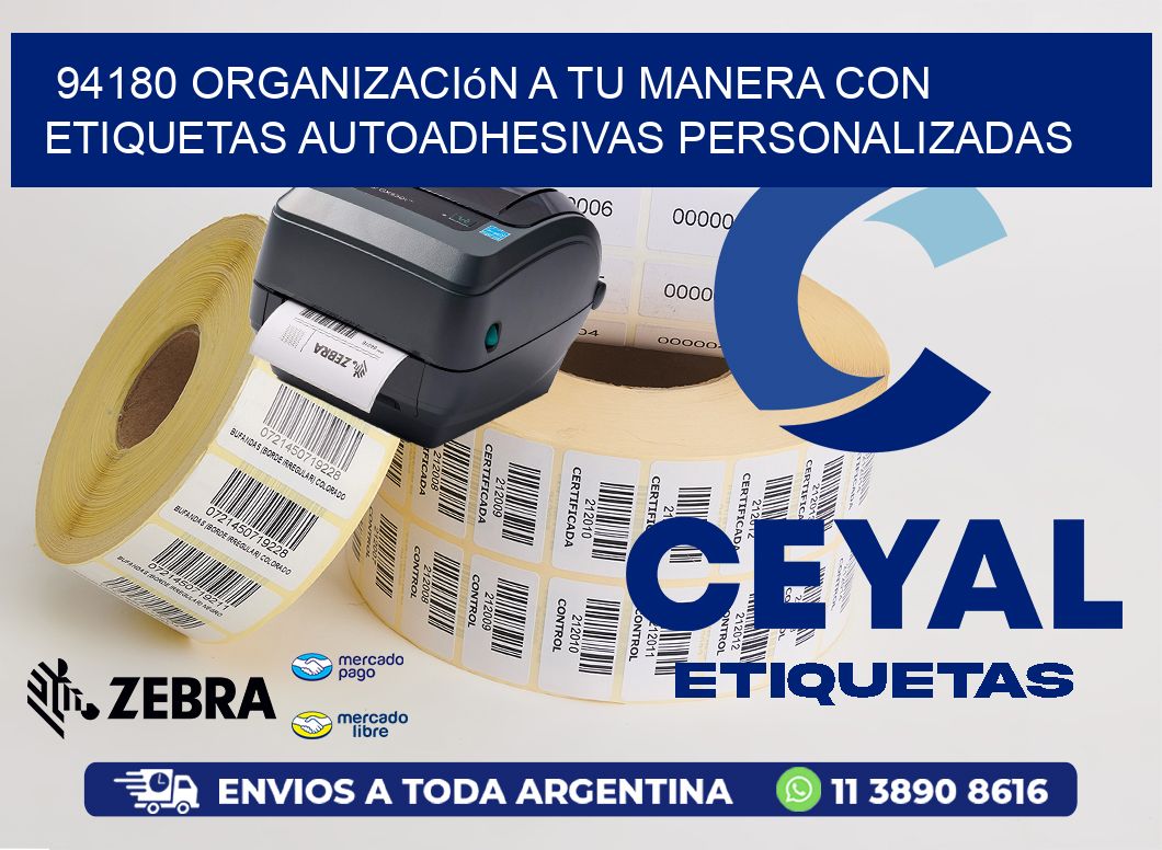 94180 Organización a Tu Manera con Etiquetas Autoadhesivas Personalizadas