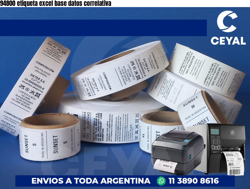 94800 etiqueta excel base datos correlativa