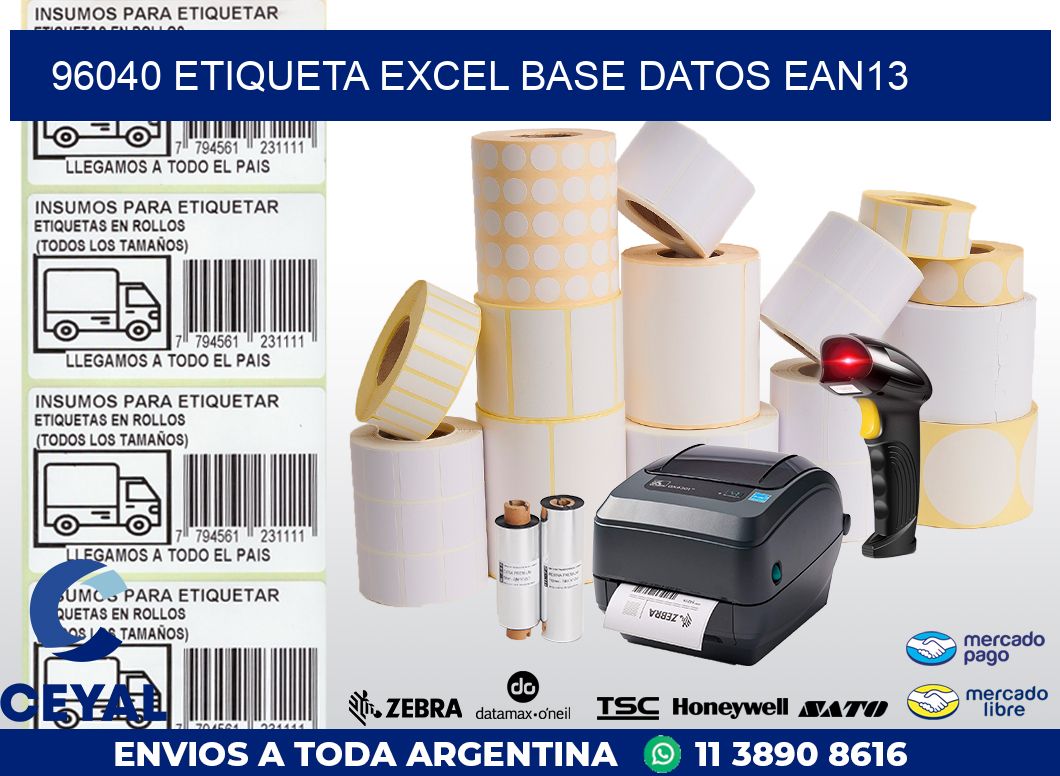 96040 etiqueta excel base datos ean13