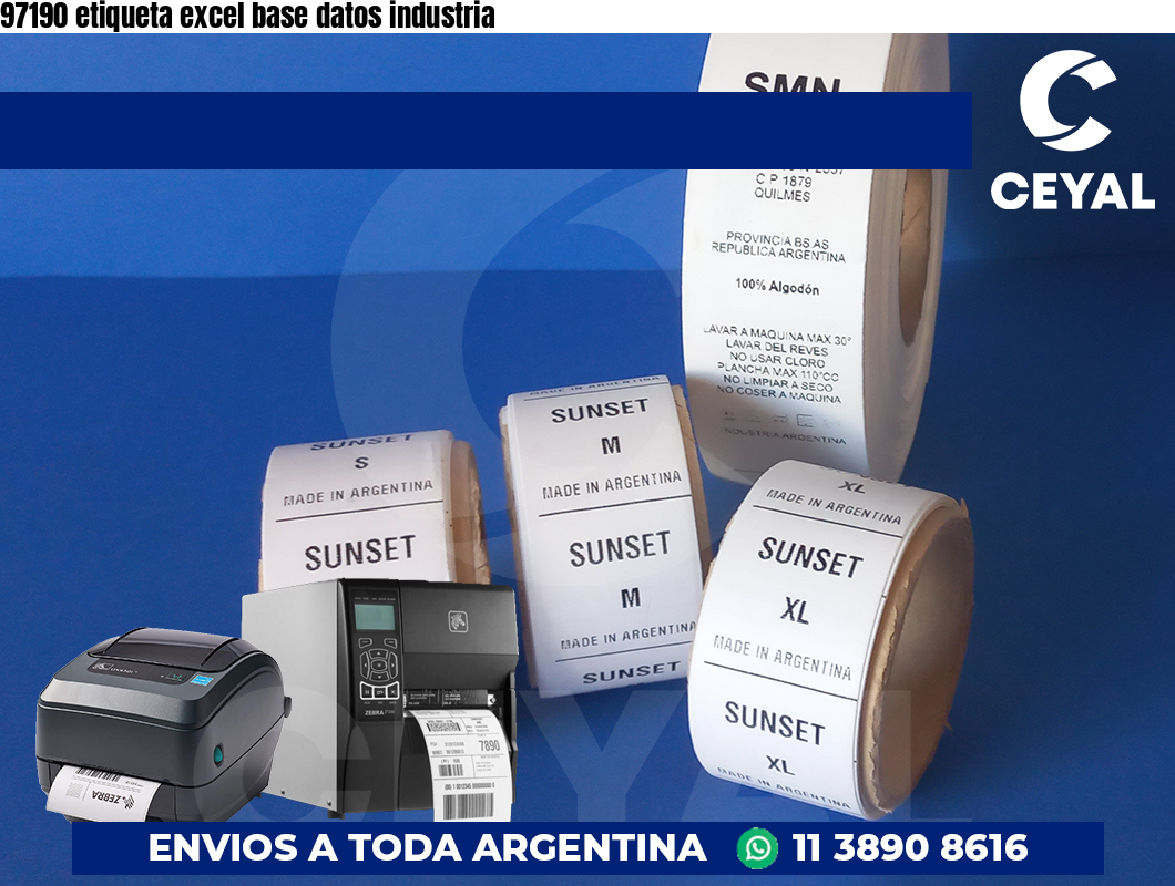 97190 etiqueta excel base datos industria
