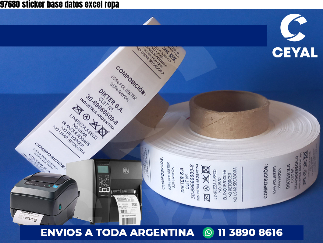 97680 sticker base datos excel ropa