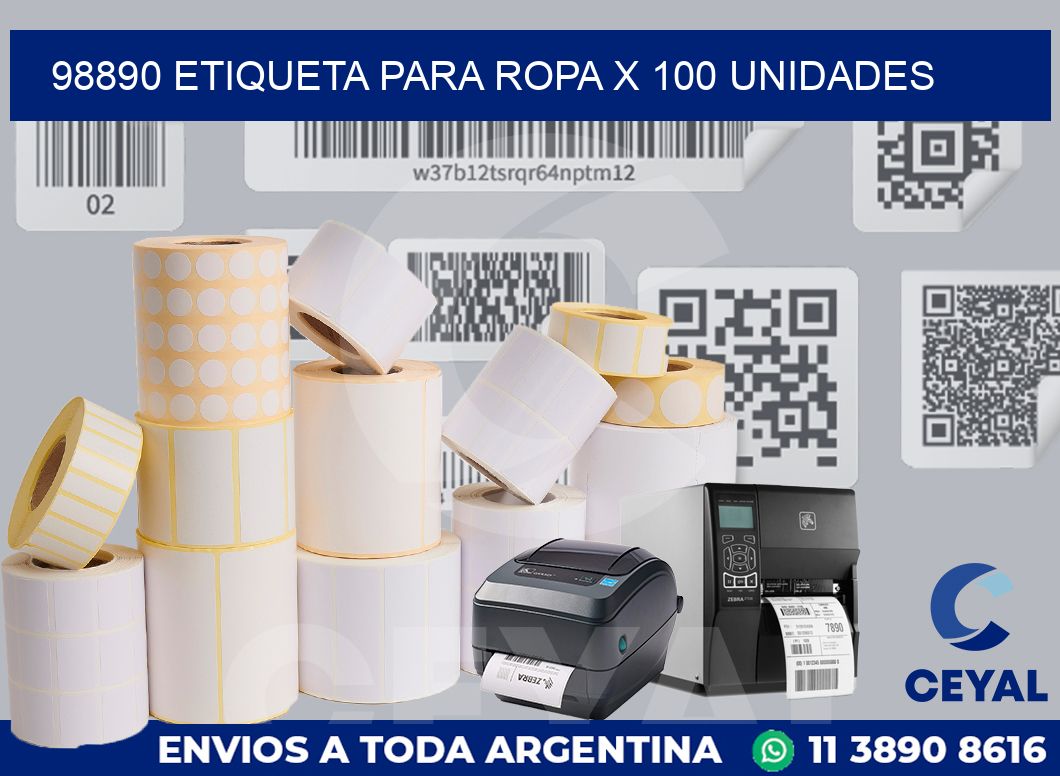 98890 ETIQUETA PARA ROPA X 100 UNIDADES