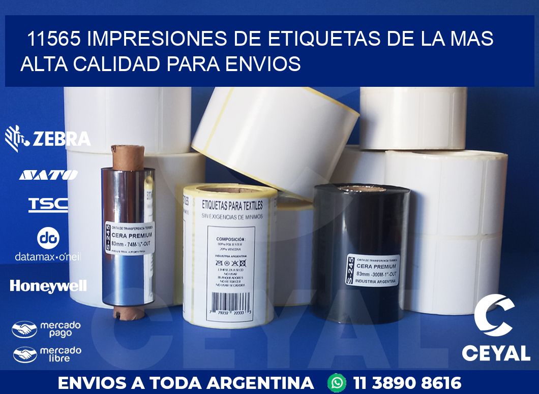 11565 IMPRESIONES DE ETIQUETAS DE LA MAS ALTA CALIDAD PARA ENVIOS