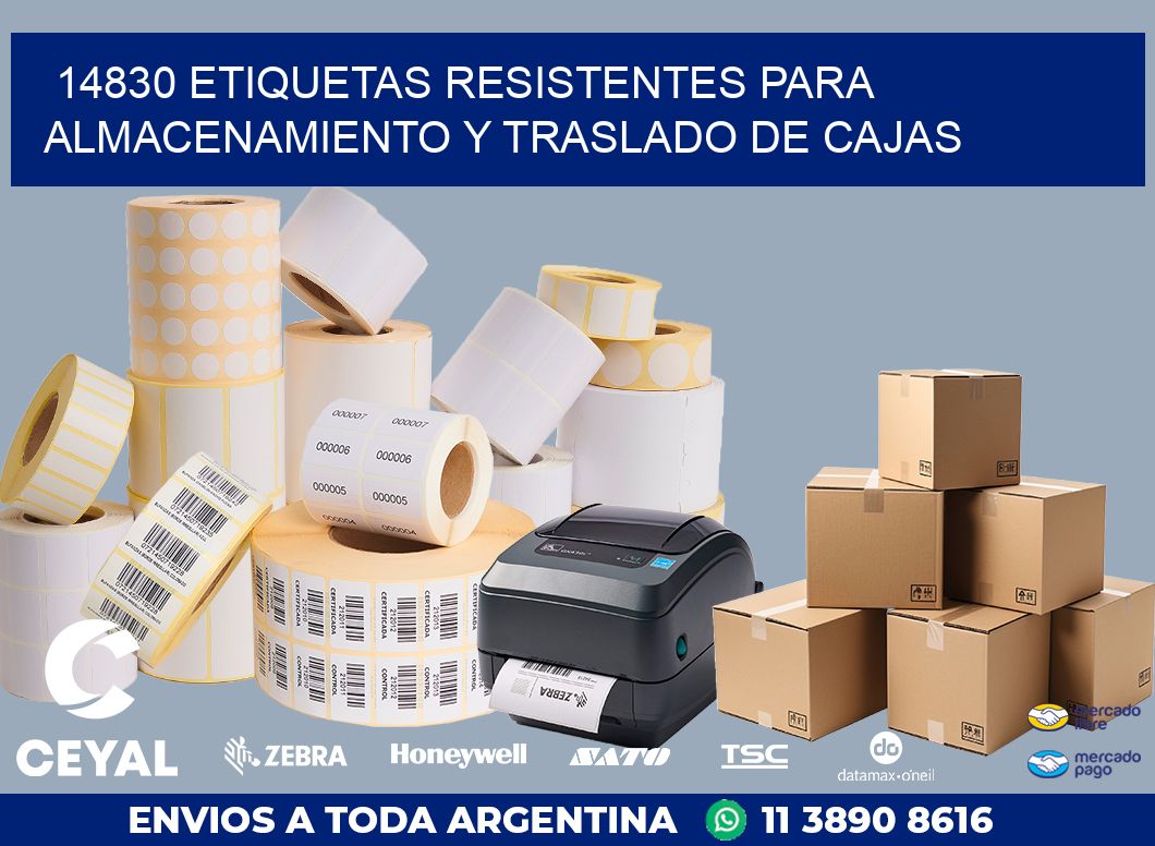 14830 ETIQUETAS RESISTENTES PARA ALMACENAMIENTO Y TRASLADO DE CAJAS