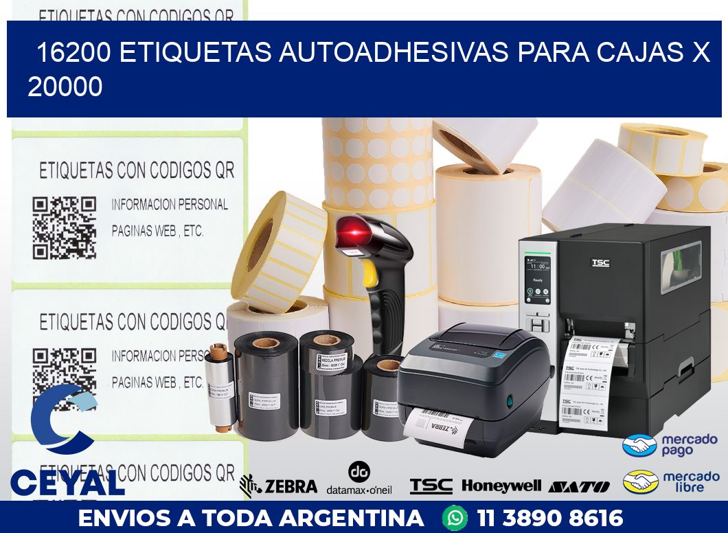 16200 ETIQUETAS AUTOADHESIVAS PARA CAJAS X 20000